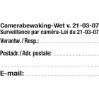 TEKST NL/FR VIN.MAT 165x90 TEKST VOORCAMERABEWAKING