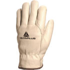 FBF49  9  Beige HANDSCHOEN GEHEEL VAN NERF RUNDLEDER GEVOERD MET BONT