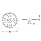 (pr/doos)  100St  Ronde isolatieplaatjes* 8,00x70 Zn