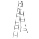Schuifladder / 2 x 7 sporten, open voet,vrijstaand