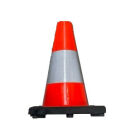 VERKEERSKEGEL 30CM MET 10 CM HIGH VISIONTAPE