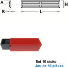 Standaard wpl reserve mes HC05, 10 stuksK=1.1 L=50 H=5.5 Z4 <º=35º Q=HW