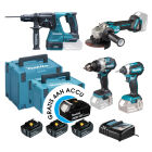 Combo kit LXT DHP489Z + DTD153Z +DGA506Z + DHR243Z + charger + 3x5Ah +