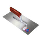 Plakspaan 280 x 130 x 1,0 mm met gebogenhouten handgreep professioneel - staal