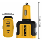 DEWALT 120W 2-POORTS PPS USB-PDAUTO-LADER