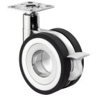 DESIGN DUBBEL WIEL + REM PLAAT D75MM 50KG