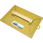 Schuurbord ABS geel 270 x 180 mm, houtenhandgreep
