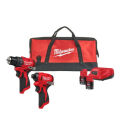 M12 Powerpack (M12 BLDDRC, M12 BLIDRC2 x 2,0 Ah, C12 C Lader, Contractor bag)